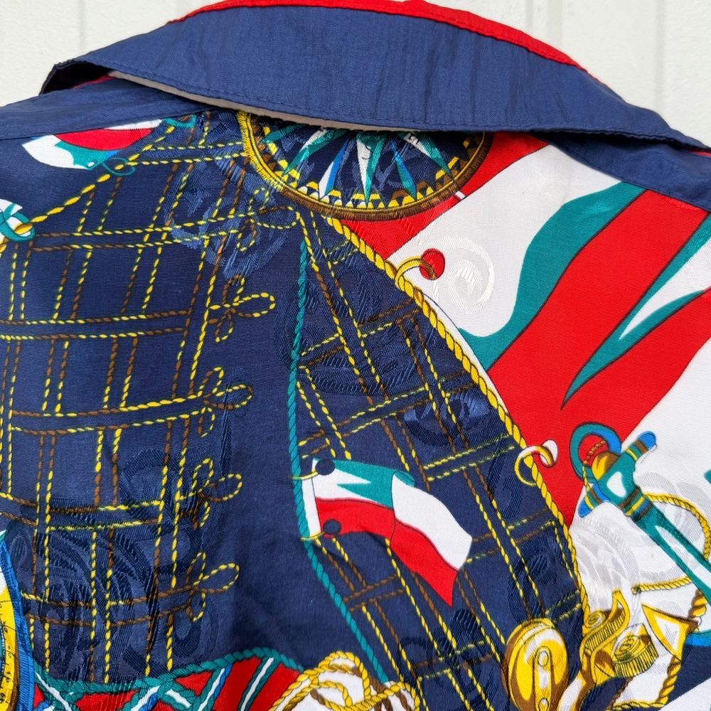 NWT Vintage 90s River Edge RE Sport Nautical Print Windbreaker Jacket Retro - Picture 13 of 16